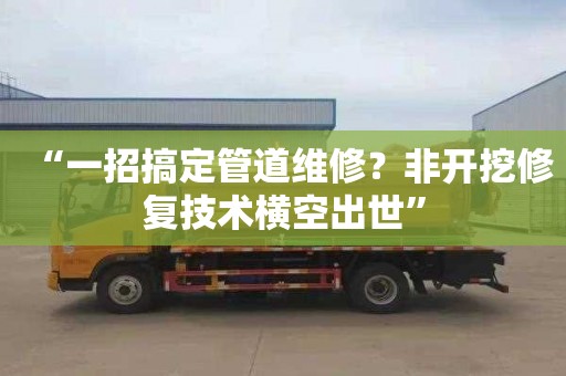 “一招搞定管道維修？非開挖修復技術橫空出世”