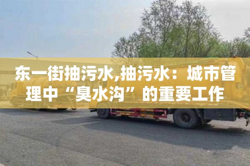 東一街抽污水,抽污水：城市管理中“臭水溝”的重要工作