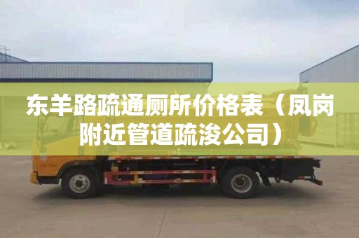 東羊路疏通廁所價格表（鳳崗附近管道疏浚公司）