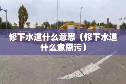 修下水道什么意思（修下水道什么意思污）