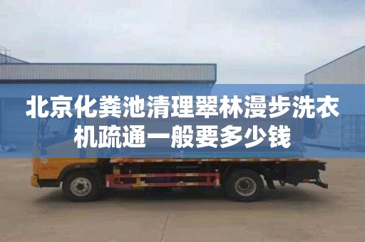 北京化糞池清理翠林漫步洗衣機疏通一般要多少錢