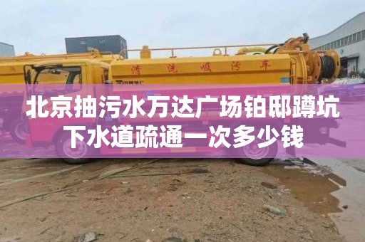 北京抽污水萬達廣場鉑邸蹲坑下水道疏通一次多少錢