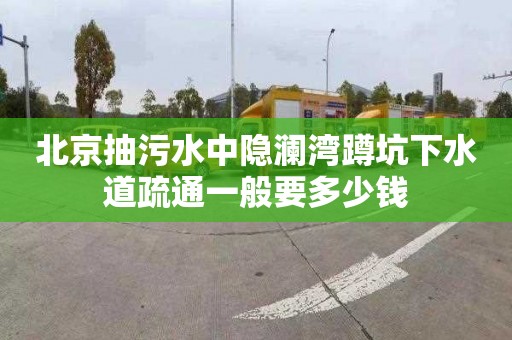 北京抽污水中隱瀾灣蹲坑下水道疏通一般要多少錢