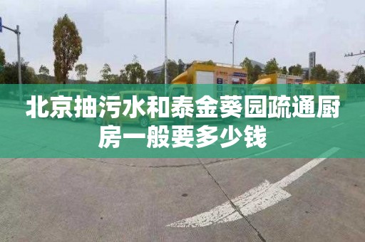 北京抽污水和泰金葵園疏通廚房一般要多少錢