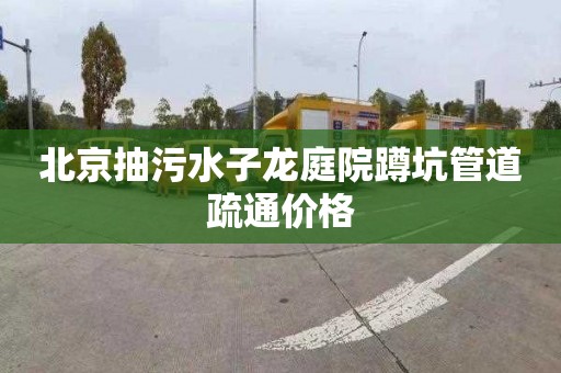 北京抽污水子龍庭院蹲坑管道疏通價格