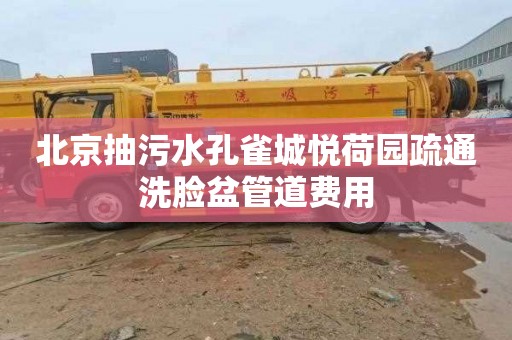 北京抽污水孔雀城悅荷園疏通洗臉盆管道費用