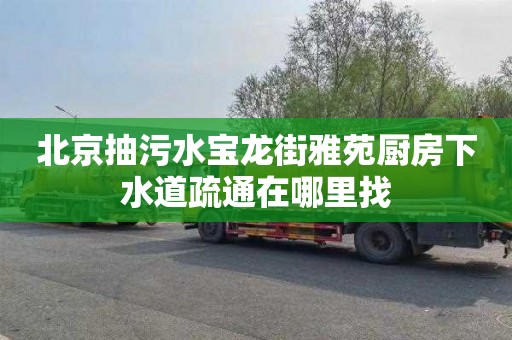 北京抽污水寶龍街雅苑廚房下水道疏通在哪里找