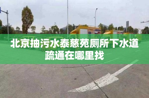 北京抽污水泰慈苑廁所下水道疏通在哪里找