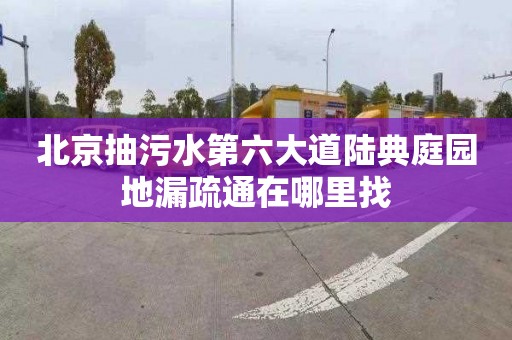 北京抽污水第六大道陸典庭園地漏疏通在哪里找