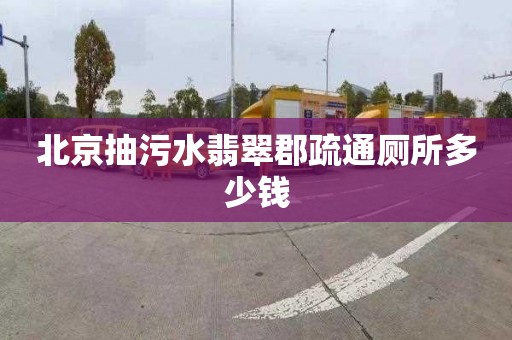 北京抽污水翡翠郡疏通廁所多少錢