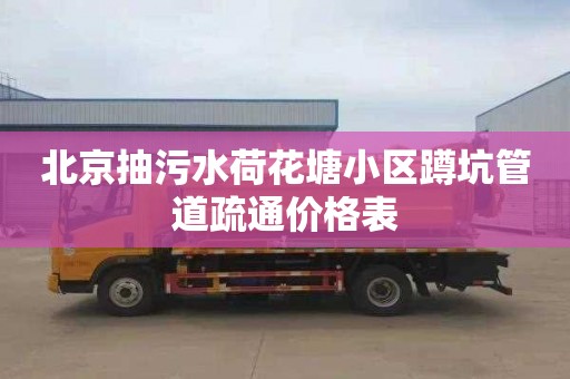 北京抽污水荷花塘小區(qū)蹲坑管道疏通價格表