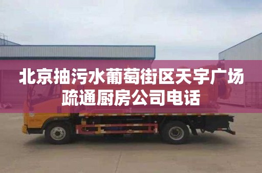 北京抽污水葡萄街區天宇廣場疏通廚房公司電話