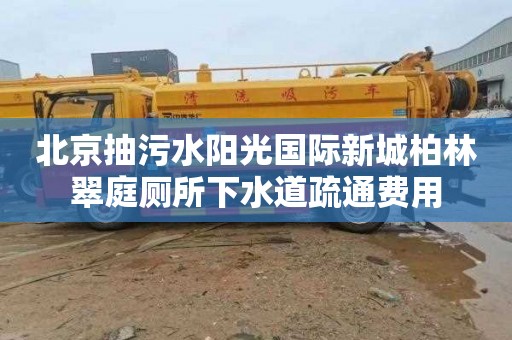 北京抽污水陽光國際新城柏林翠庭廁所下水道疏通費用