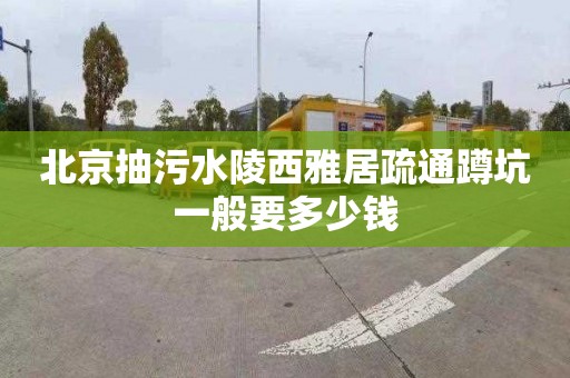 北京抽污水陵西雅居疏通蹲坑一般要多少錢