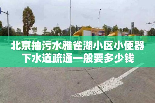 北京抽污水雅雀湖小區(qū)小便器下水道疏通一般要多少錢