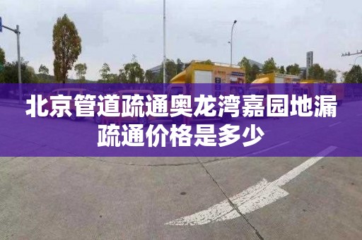 北京管道疏通奧龍灣嘉園地漏疏通價格是多少