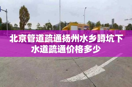 北京管道疏通揚州水鄉蹲坑下水道疏通價格多少