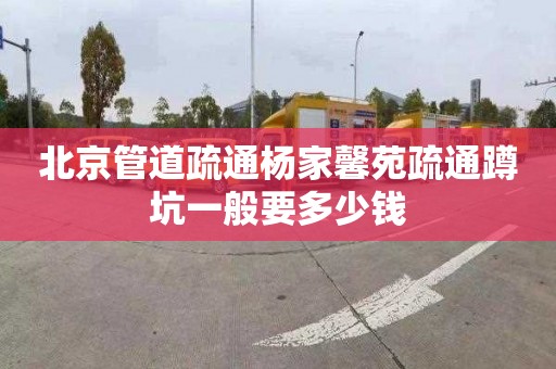 北京管道疏通楊家馨苑疏通蹲坑一般要多少錢