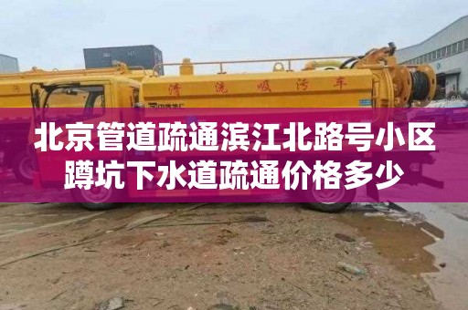 北京管道疏通濱江北路號小區蹲坑下水道疏通價格多少