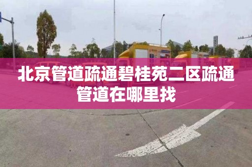 北京管道疏通碧桂苑二區疏通管道在哪里找