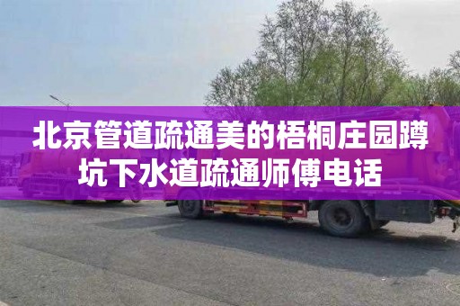 北京管道疏通美的梧桐莊園蹲坑下水道疏通師傅電話