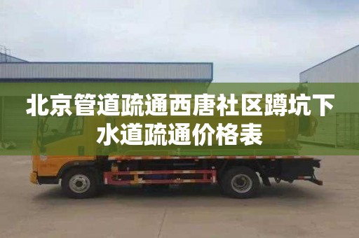 北京管道疏通西唐社區蹲坑下水道疏通價格表