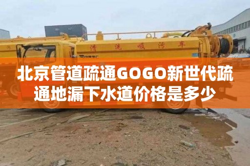 北京管道疏通GOGO新世代疏通地漏下水道價(jià)格是多少