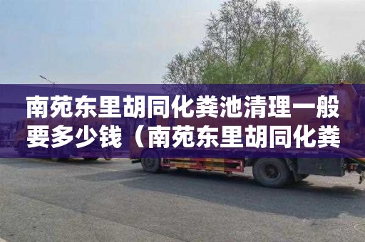 南苑東里胡同化糞池清理一般要多少錢（南苑東里胡同化糞池清理一般要多少錢一個）