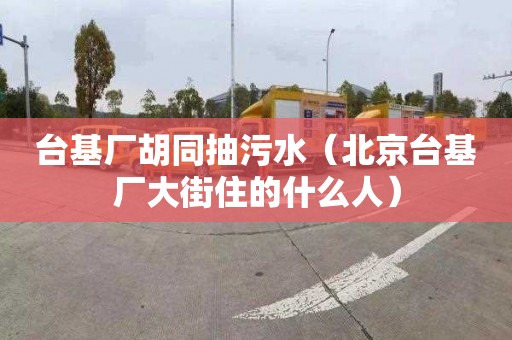 臺基廠胡同抽污水（北京臺基廠大街住的什么人）