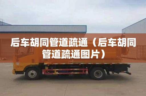 后車胡同管道疏通（后車胡同管道疏通圖片）