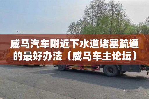 威馬汽車附近下水道堵塞疏通的最好辦法（威馬車主論壇）