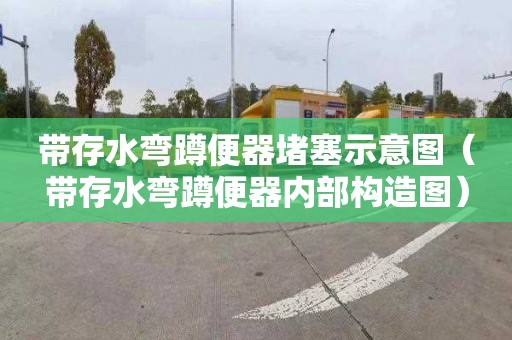 帶存水彎蹲便器堵塞示意圖（帶存水彎蹲便器內部構造圖）