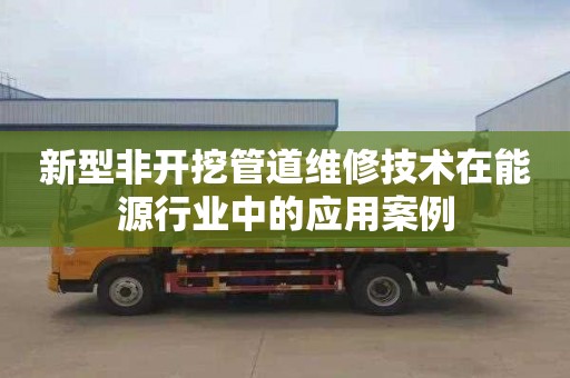 新型非開挖管道維修技術在能源行業中的應用案例