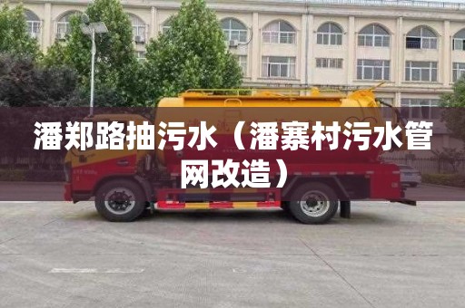 潘鄭路抽污水（潘寨村污水管網改造）