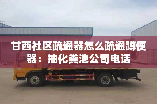 甘西社區疏通器怎么疏通蹲便器：抽化糞池公司電話