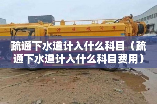 疏通下水道計入什么科目（疏通下水道計入什么科目費用）