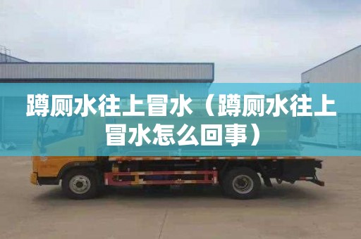 蹲廁水往上冒水（蹲廁水往上冒水怎么回事）