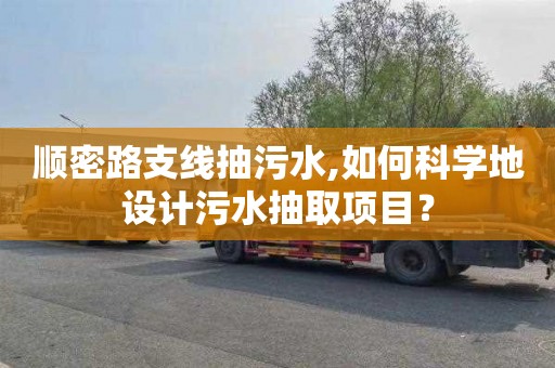 順密路支線抽污水,如何科學地設計污水抽取項目？